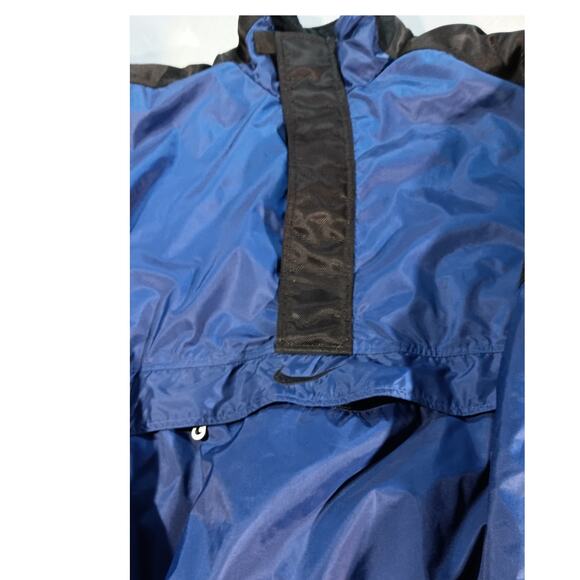 Vintage Nike Blue Black Half Zip Pullover Windbreaker Jacket XL Hong Kong 90s - Picture 2 of 8
